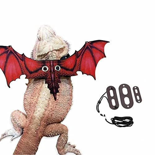 Bearded Dragon Lizard Removable Leash Harness, 3 Size Pack Leather Wings