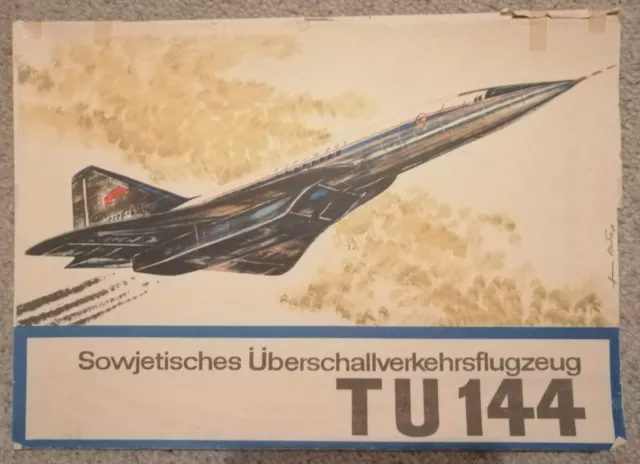 Original Modellbogen TU 144 der  "Jungen Welt" der DDR