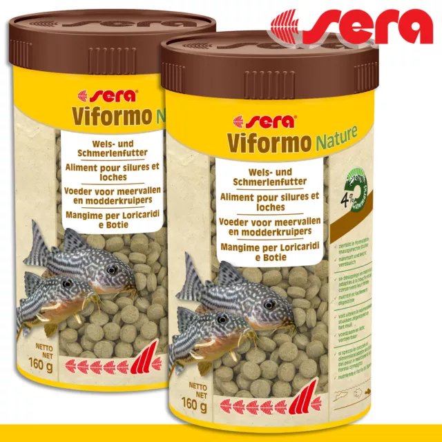 Sera 2x 250ml Viformo Naturel Aquarium Poissons Nourriture pour D'Aquarium