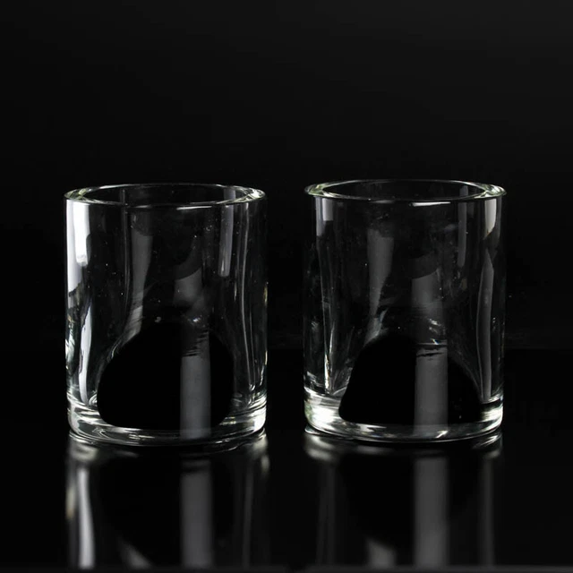Cenedese Cristal Murano Velas / Velitas Par Firmado con Negro Akzent