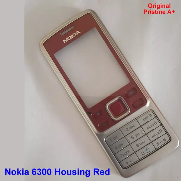 100% originale Nokia 6300 anteriore + tastiera + centrale + alloggiamento cover posteriore - rosso 3