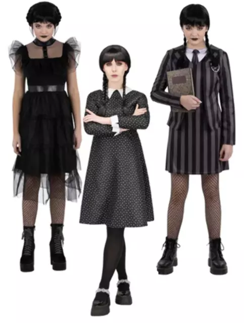 Famiglia Addams Costume Bambini Adulti Halloween Costume Scuola Ragazza Film