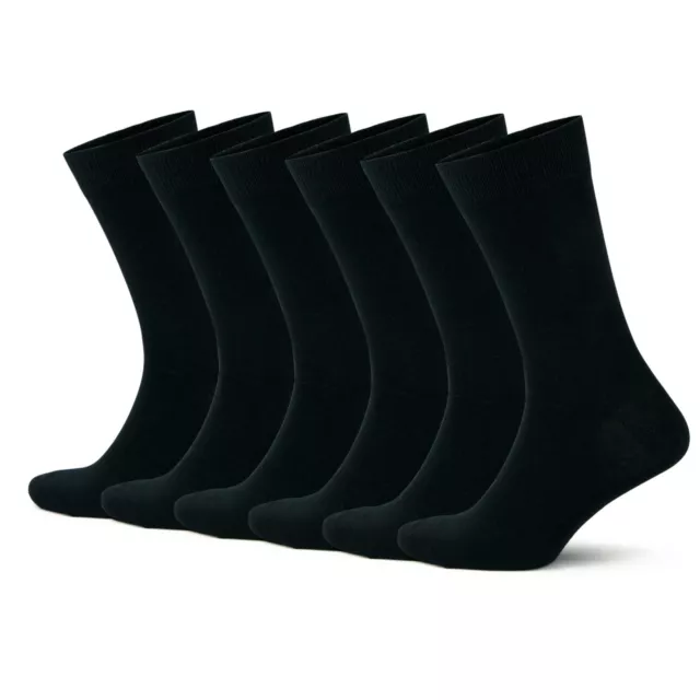 Calze da uomo nere cotone 6 paia multipack calze nere lusso confortevoli