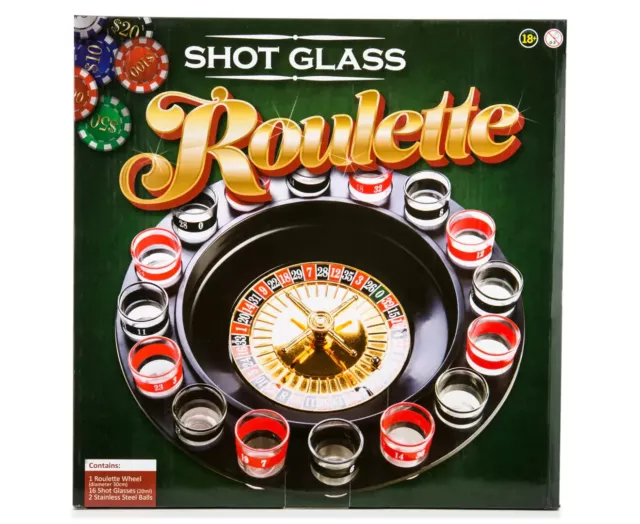 Roulette Shots Drinking Game Alcohol Spin Set 16 Glass Casino Set Gift Party