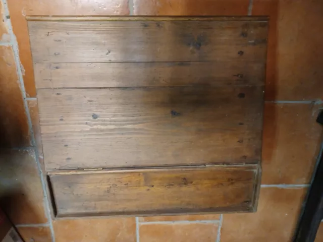 Ancien écritoire de rue bureau de voyage en bois de 46,8 cm x 38,9 cm du 19ème 2