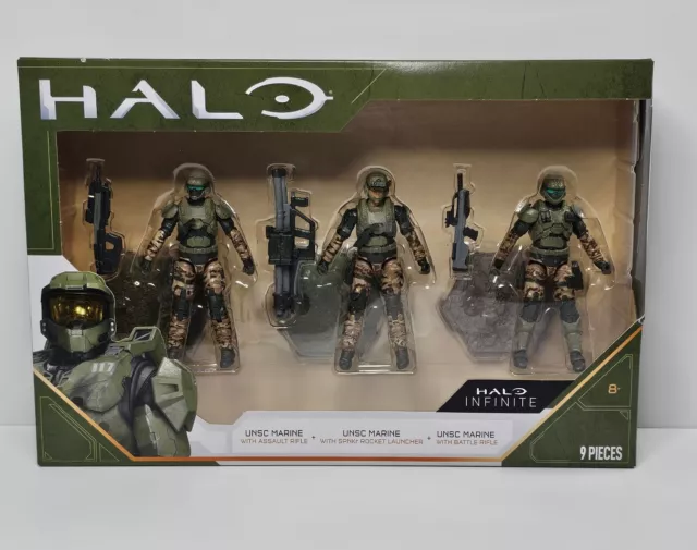 Halo 4” 3 Figure Pack Assortment UNSC Marines with Weapons- 9 Pc