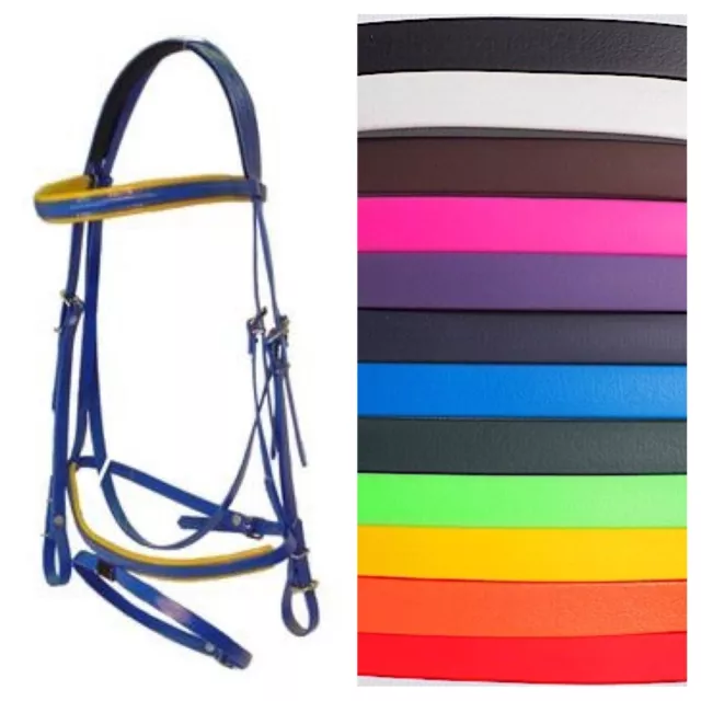 Horse Eventing Bridle Hanoverian  Noseband & Reins Set All Colours & Sizes