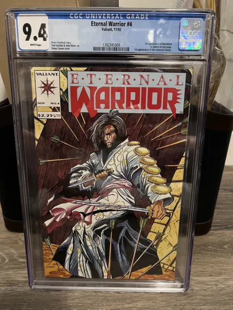 Eternal Warrior #4 CGC 9.4 NM- White Pages 1st Bloodshot and Immortal Enemy 1992