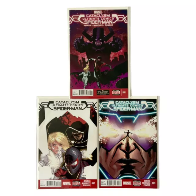 Cataclysm Ultimate Comics Spider-Man 1 2 3 Set Marvel Comics NM Miles Morales