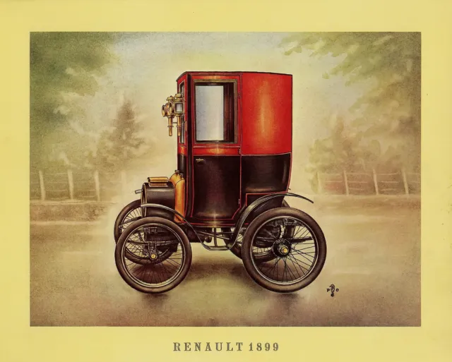 Oldtimer Poster Renault 1899 37,5x30,5 cm Oldtimerposter vintage car Oldie