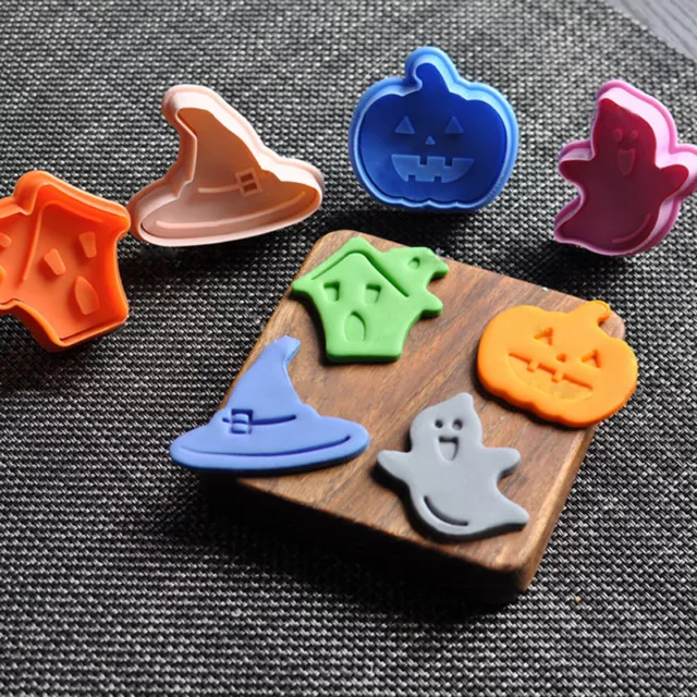 4X Halloween Cake Fondant Plunger Cutter Cookies Biscuit Pastry Mold Baking DIY