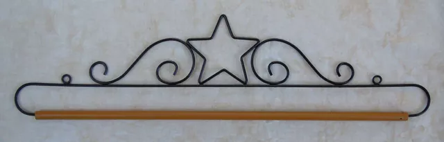 Star Quilt Hanger with Dowel 14" (35cm) - (PT-5212B)