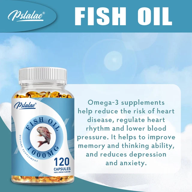 FISH OIL 1000MG Highest Potency, Skin & Brain Health, Heart Support