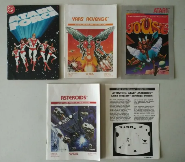 Vintage Atari 2600 Manual Lot & Force Mini Comic No 1 Vol 1! Joust Asteroids etc