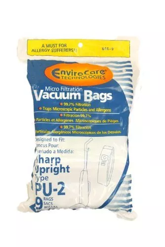 9 Sharp Upright Type PU-2 Vacuum Bags with Microfiltration