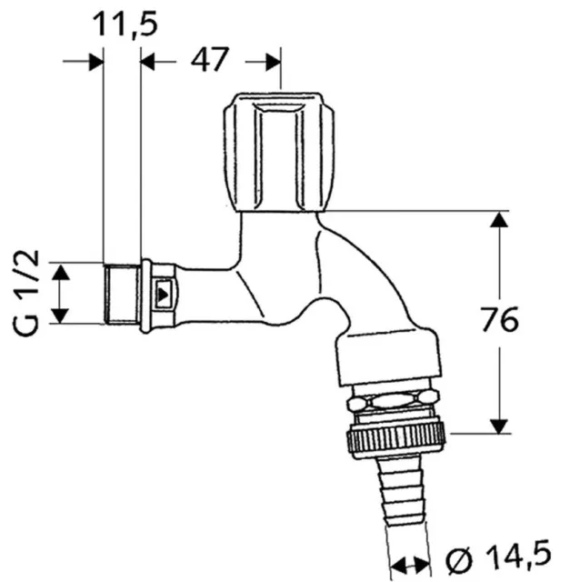 Schell Comfort Auslaufventil 1/2" Geräteventil mit RV + RB Geräteanschluss 2