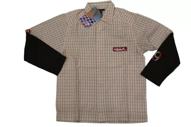 Camicia da bambino a quadretti QuikSilver manica lunga bottoni con colletto moda