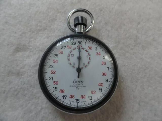 Swiss Made Doro 7 Jewels 1/10 Mechanical Wind Up Stopwatch