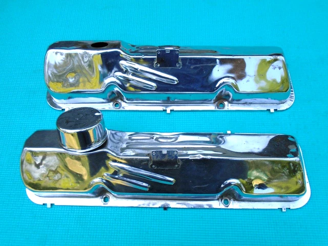 1960 s ford FE engine 352 390 406 410 427 428 chrome valve covers L&R. 1965 1966