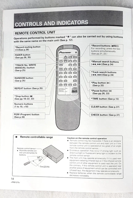 Pioneer PDR-555RW CD Compact Disc Recorder Owner's Manual Factory Issue 3