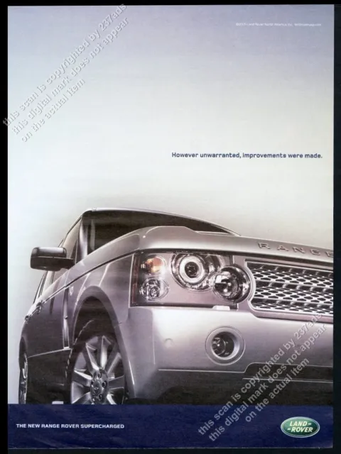 2006 Range Rover Supercharged SUV front end photo Land Rover vintage print ad