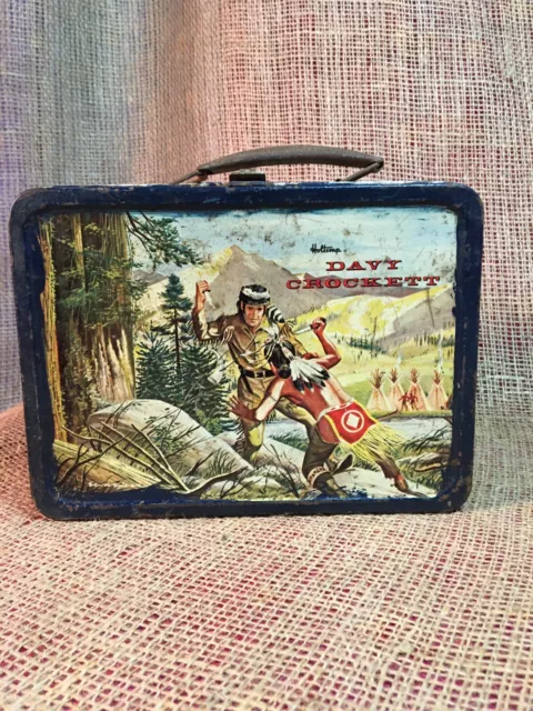 Vintage 1950s Holtemp Davy Crockett Metal Lunchbox No Thermos 2