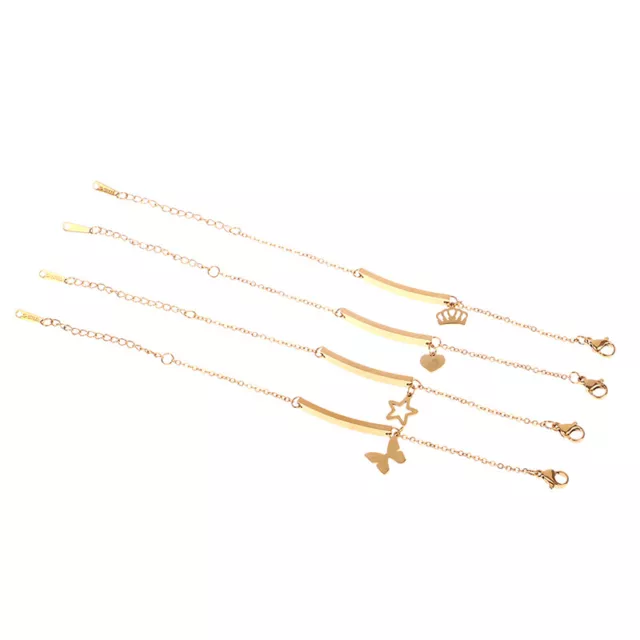 Braccialetto Carte Curve Bambino Acciaio Inox Cordolo Catena Maglia Regolabile-xp