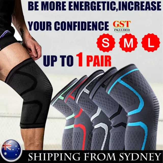 Knee Support Brace Compression Sleeve Arthritis Pain Relief Gym Sports Running