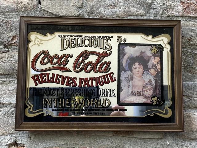 Quadro Quadretto Specchio Mirror-Coca Cola Coke Cocacola-Old Vintage Memorabilia