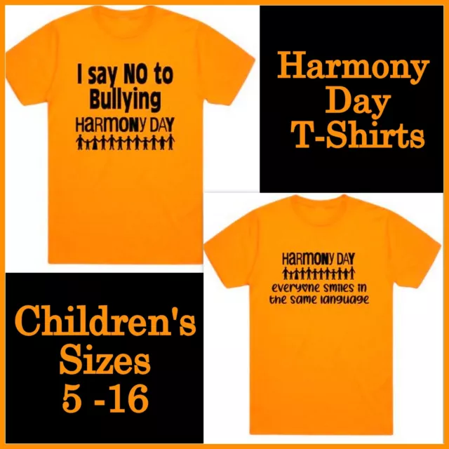 Harmony Day Tshirt Orange T Shirt Top School Custom Girls Boys Orange