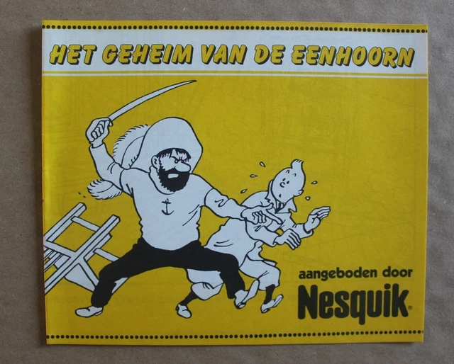 KUIFJE TINTIN GEHEIM van de Eenhoorn Nesquik Walibi 1982 Hergé décalco