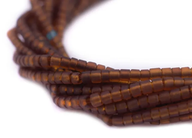 Brown Afghani Tribal Seed Beads 10 Strands 2mm Afghanistan Glass