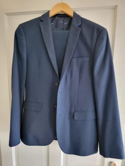 Next Boys Navy Suit Age 14 With Extra Trousers 14&15 Years