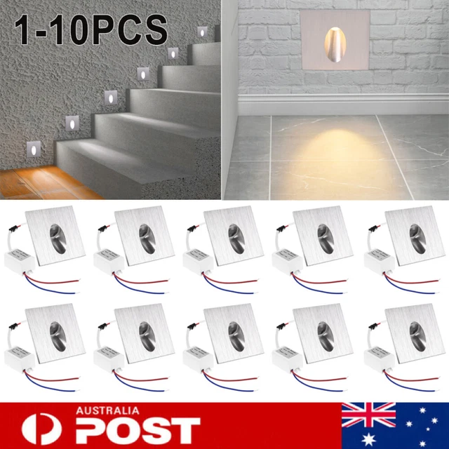 1-10X 3W LED Recessed Wall Lights Stair Step Light Pathway Lamp Waterproof Alum