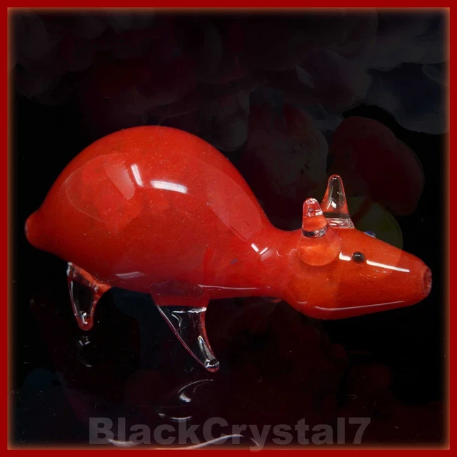 4.5 in Handmade Thick Heavy Large Red Hamster Tobacco Smoking Bowl Glass Pipes