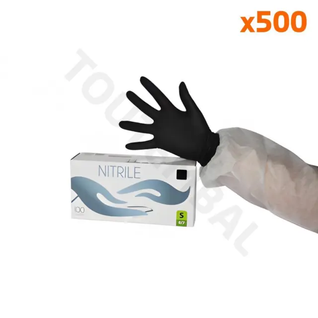 Grands gants en nitrile noir jetables à usage unique TAILLE XL (par 500)