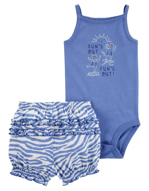 New Infant Baby Girl 6 Months Carters 2 Piece Shorts Set Summer Outfit