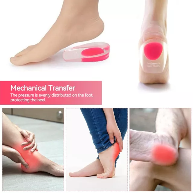 Fast Foot Pain Relief Plantar Fasciitis Gel Heel Support Cushion Insoles Pad Cup