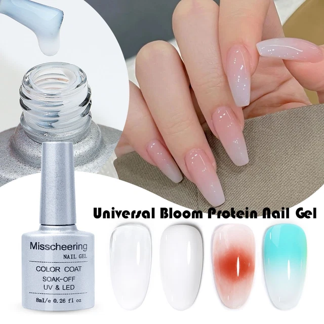 Esmalte de uñas leche hágalo usted mismo degradado 3D proteína de floración universal gel de uñas blanco transparente