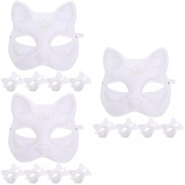 15 Stck. Papiermasken Papier Rohling Zum Selbermachen Unbemalte Masken Cosplay Partys Zum Selbermachen Katze