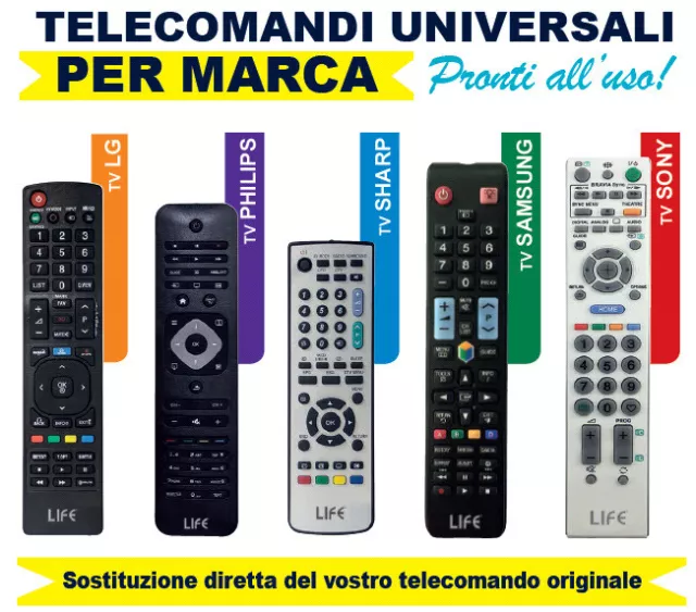 Telecomando Universale Per Tv Pronto All'uso Philips Samsung Lg Sharp Sony