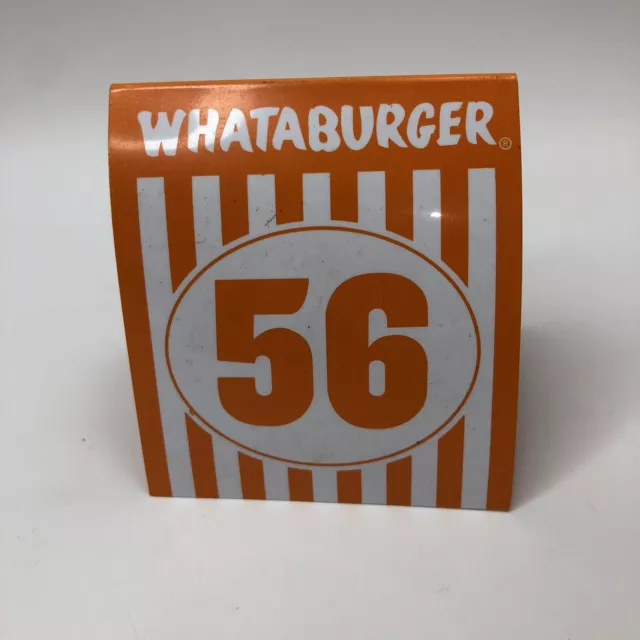 #56 Individual WHATABURGER Restaurant Table Tent Numbers - Glossy 2