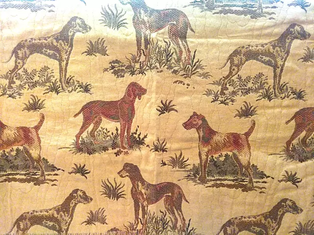 Vintage Hunting Dogs upholstery fabric 36"long x 54" wide