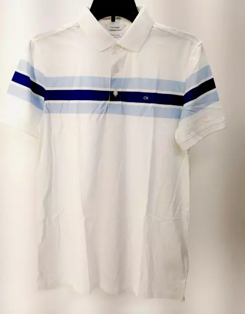 Calvin Klein Short Sleeve Liquid Touch Polo Shirt Cotton White, Sm