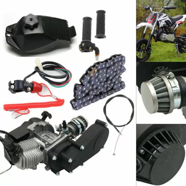 49CC 2-Stroke Engine Motor Kit Pull Start Fit Pocket Mini Quad Bike ATV Scooter
