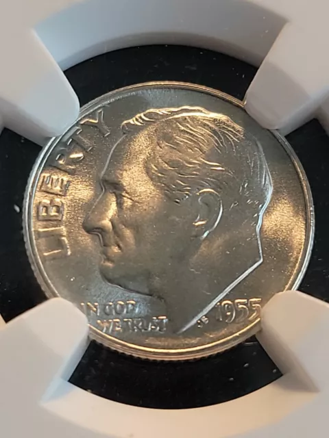 1955-S 10C FB Roosevelt Dime NGC MS-66FT 2