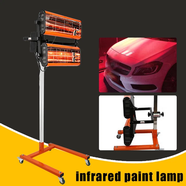 2 x 1000 W faretto a infrarossi essiccatore vernice auto veicolo faretto a infrarossi 2 faretti lampada