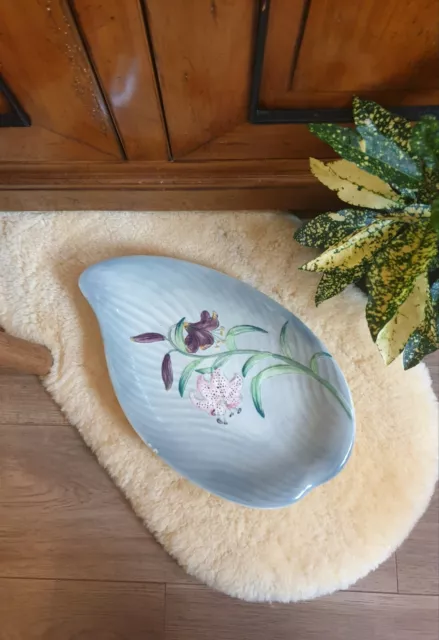 Pretty Art Deco Style Vintage Staffordshire Hand Painted Serving Dish