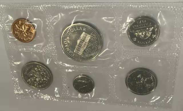 1973 CANADA Proof like Mint Set, Set of 6 Coins with Original Pliofilm pack