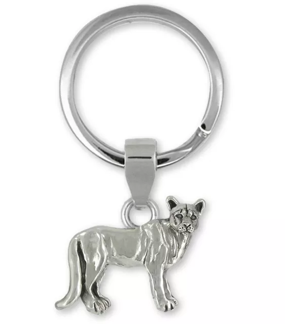 Cougar Jewelry Sterling Silver Handmade Mountain Lion Key Ring  COU1-K